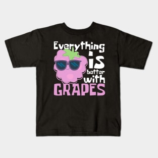 Everything Is Better With Grapes Funny Kids T-Shirt